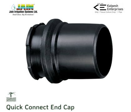 Jain Irrigation Quick Connect End Cap (75MM) (PACK OF 5) – Black QRC Sprinkler Pipe Fitting