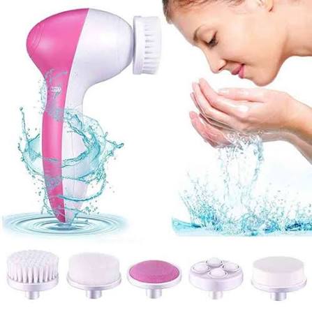 Inditradition Battery Powered 5-In-1 Smoothing Body Face Beauty Care Facial Massager, White