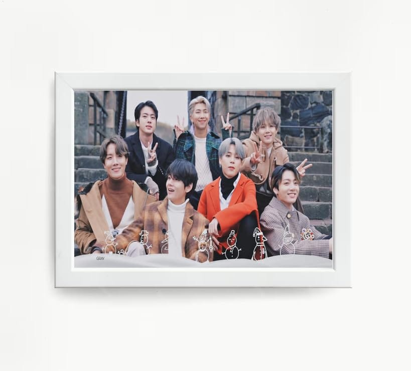 NOKKES Bts Army Bangtan Boy V suga J-Hope Jungkook Jin Jimin Rm 5X7 Inch Size Photo Frame Photo Home Office_EQW297