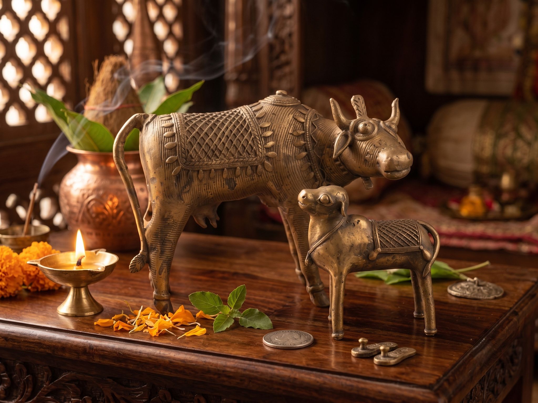 Tribes India Cow With Calf (Anita) MT :CG