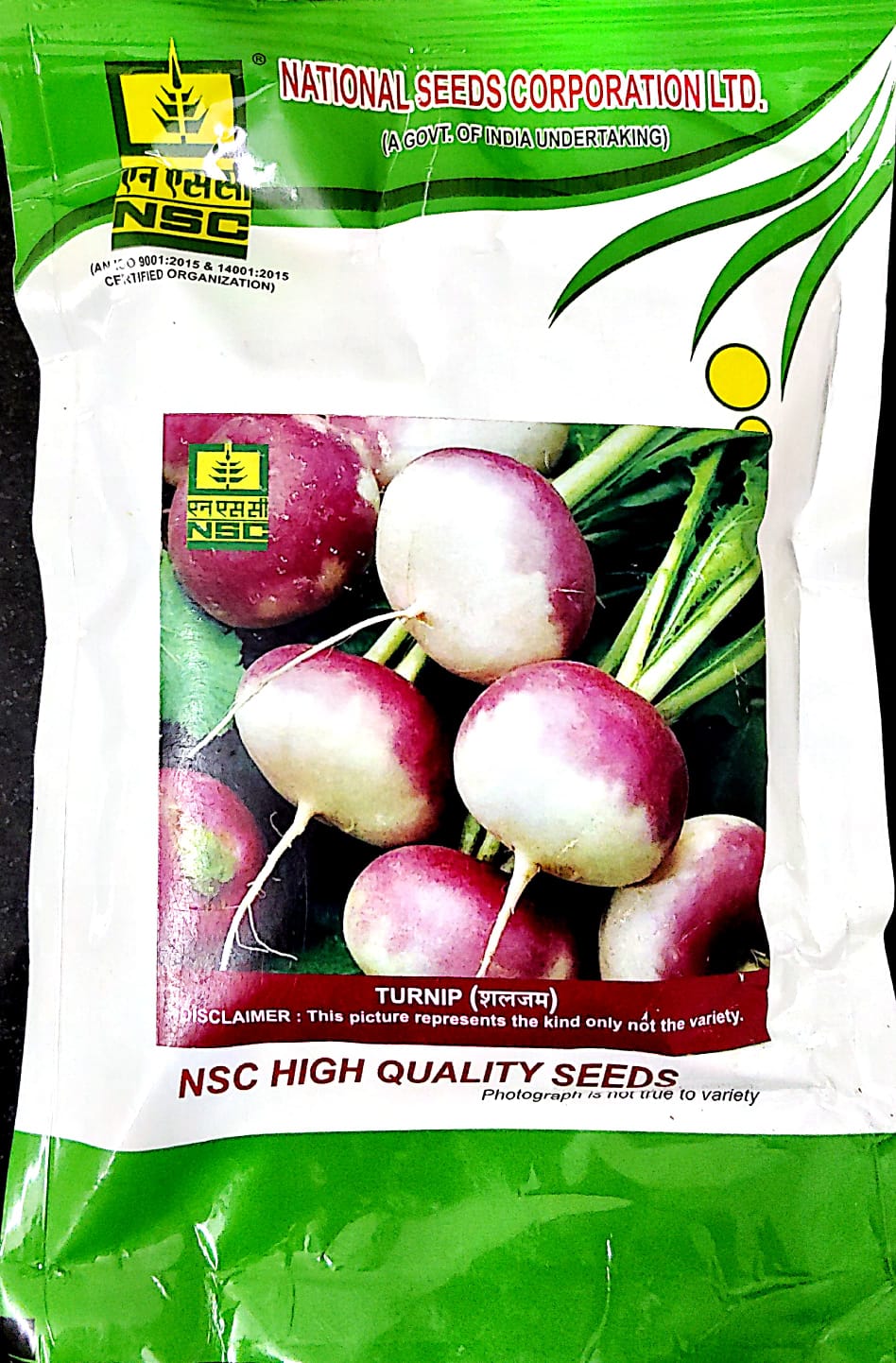 Nsc Turnip Variety Pusa Sweti High Quality T/l Seed 100 Gms Pouch Packing