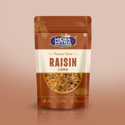 MewaMitra Premium Long Raisins 250g | Long Kishmish | Naturally Sweet Dry Fruits