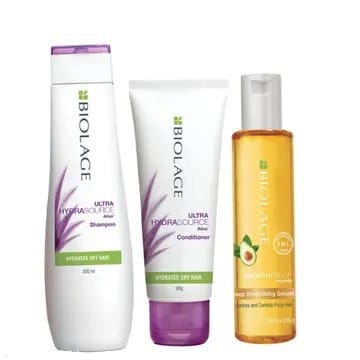 Biolage Hydrasource (shampoo+conditioner+serum) Combo Pack of 3