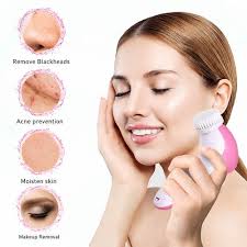 Electric Pink 5-in-1 Facial Cleansing Brush Set