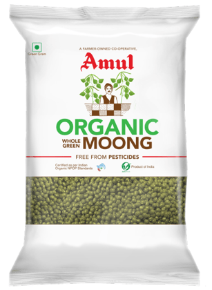 Amul Organic Whole Moong - Green Gram 500gm