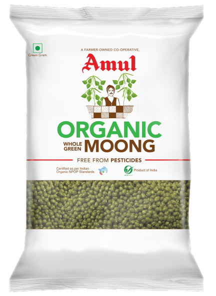 Amul Organic Whole Moong - Green Gram 500gm