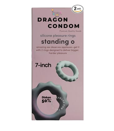 Premium Dragons Condom, 7 Inch, Silicone, Natural Color, Extra Pleasure, Textured, Unflavoured, for Men