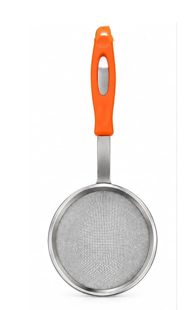 POGO Stainless Steel Wire Jhara , Spider Skimmer Strainer with Long Handle for Frying Puri, Pakora, French Fries & Snacks
