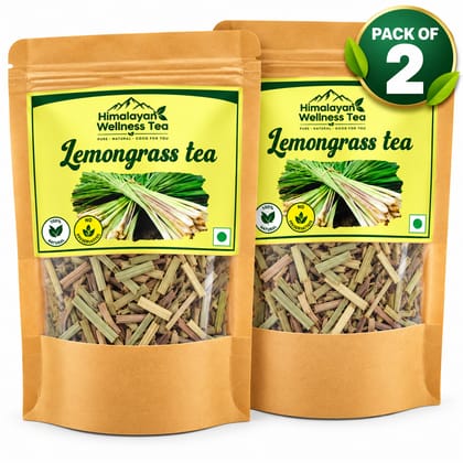 Himalayan Wellness Tea Lemongrass Herbal Tea – Naturally Refreshing, Aromatic & Caffeine-Free Infusion, Pack of 2 (25 g Each)