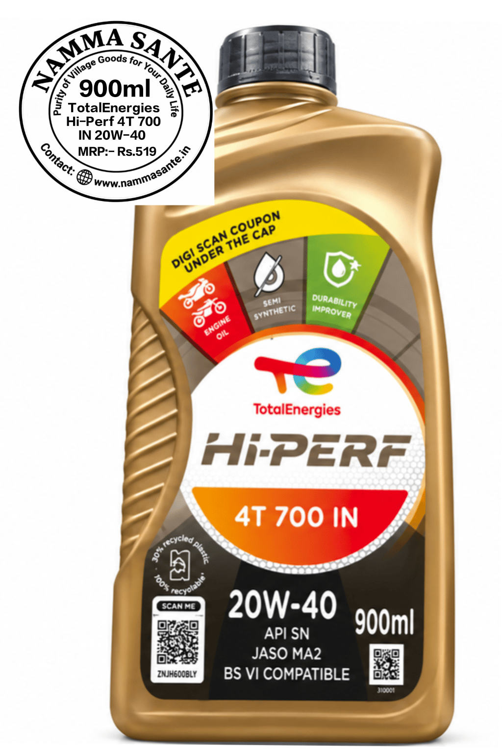 TotalEnergies Hi-Perf 4T 700 IN 20W-40 900ml