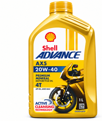 Shell Advance AX5 20W-40 4T Premium Mineral Motorcycle Oil 1L