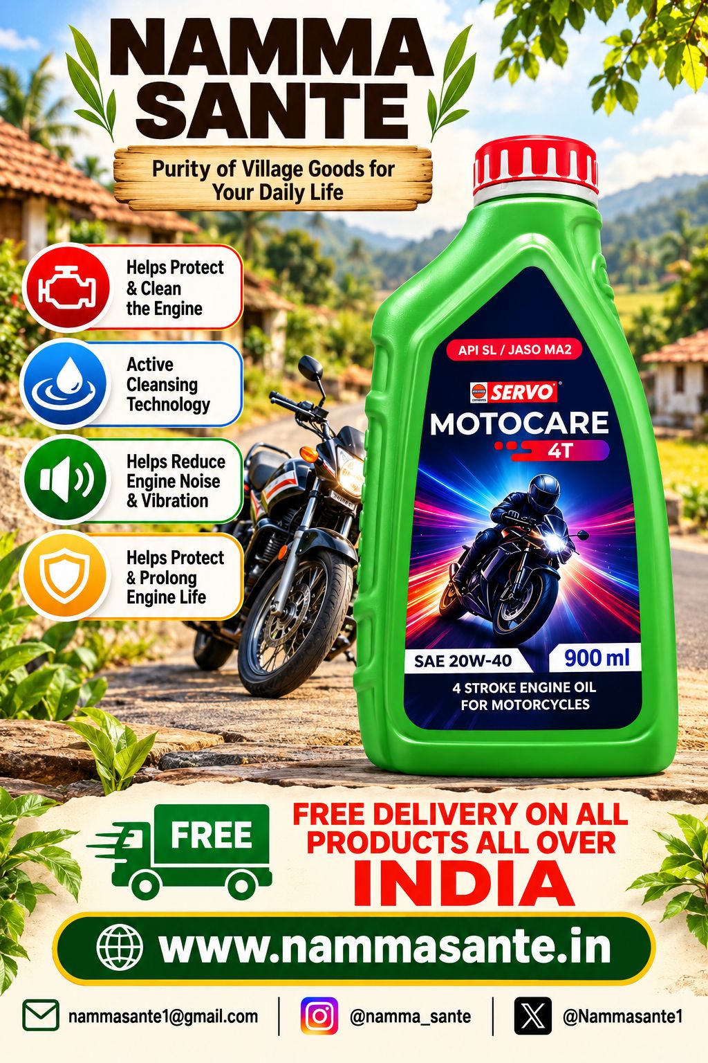 Servo Motocare 4T 20W-40 900ml