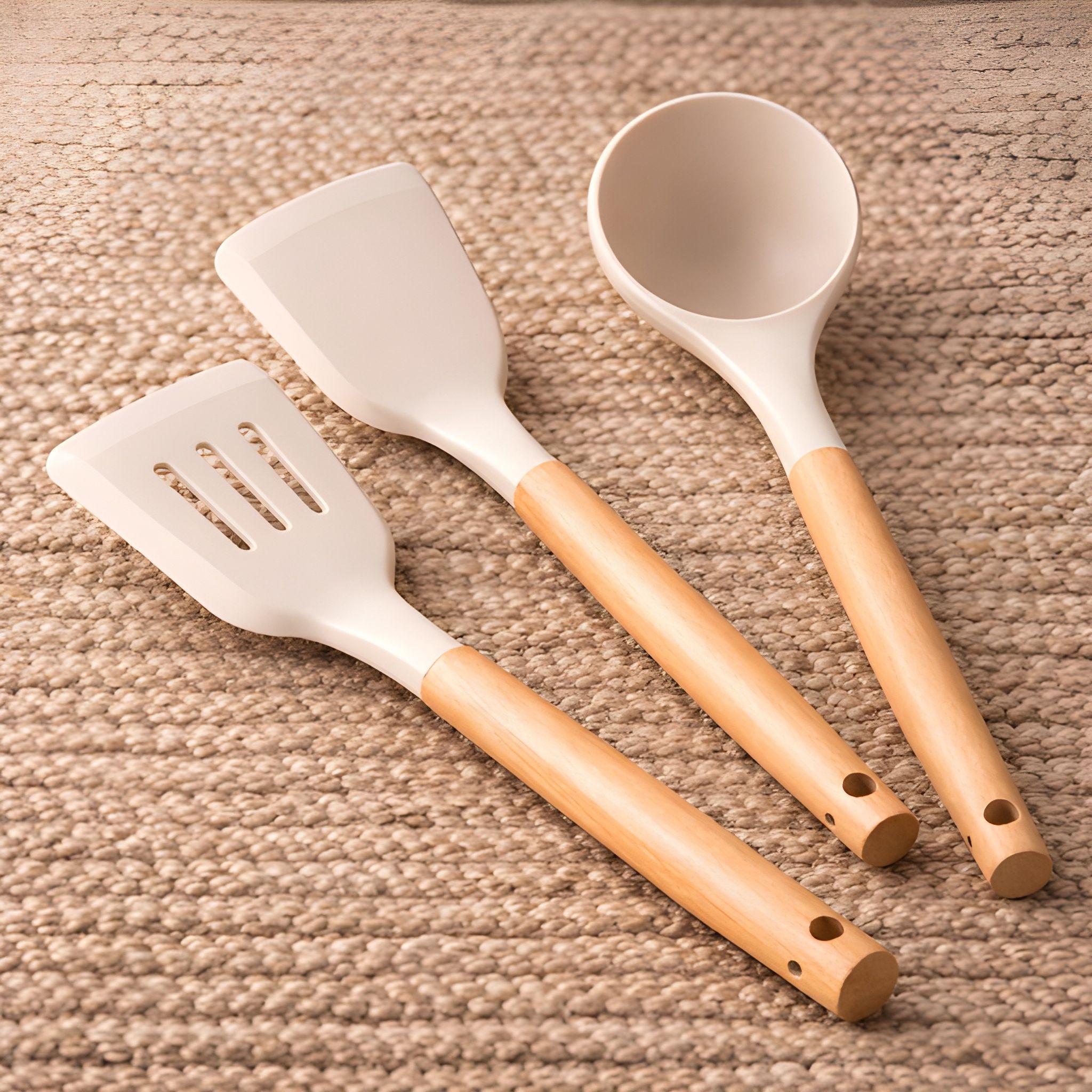 Heavy Duty Silicone Spatula for Kitchen | Non-Stick Cooking Spatula with Wooden Handle | Turner Serving Spoon | Omelette | Egg | Dosa | Chapati | Sambar (Original)