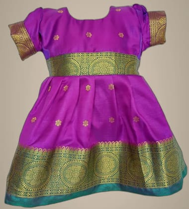 Mom And Me Purple Satin Frock (0-3 Months) | Premium Elegant Design | Ceremony Wear