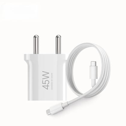 Xiaomi 45W GaN Charger, Type C Port with QC & PD Technology Compatible with MacBook Charging, iPhone, iPad, Xiaomi, Redmi, Mi, Samsung, Oneplus, Oppo, Vivo Phones (with Cable)
