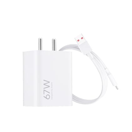  Xiaomi 67W Fast Charger Combo/Rapid Charging with Qualcomm Quick Charge 3.0. Includes USB Type-C 6A Fast Charge Cable. Compatable with mobiles, laptops, and Power Banks (White)