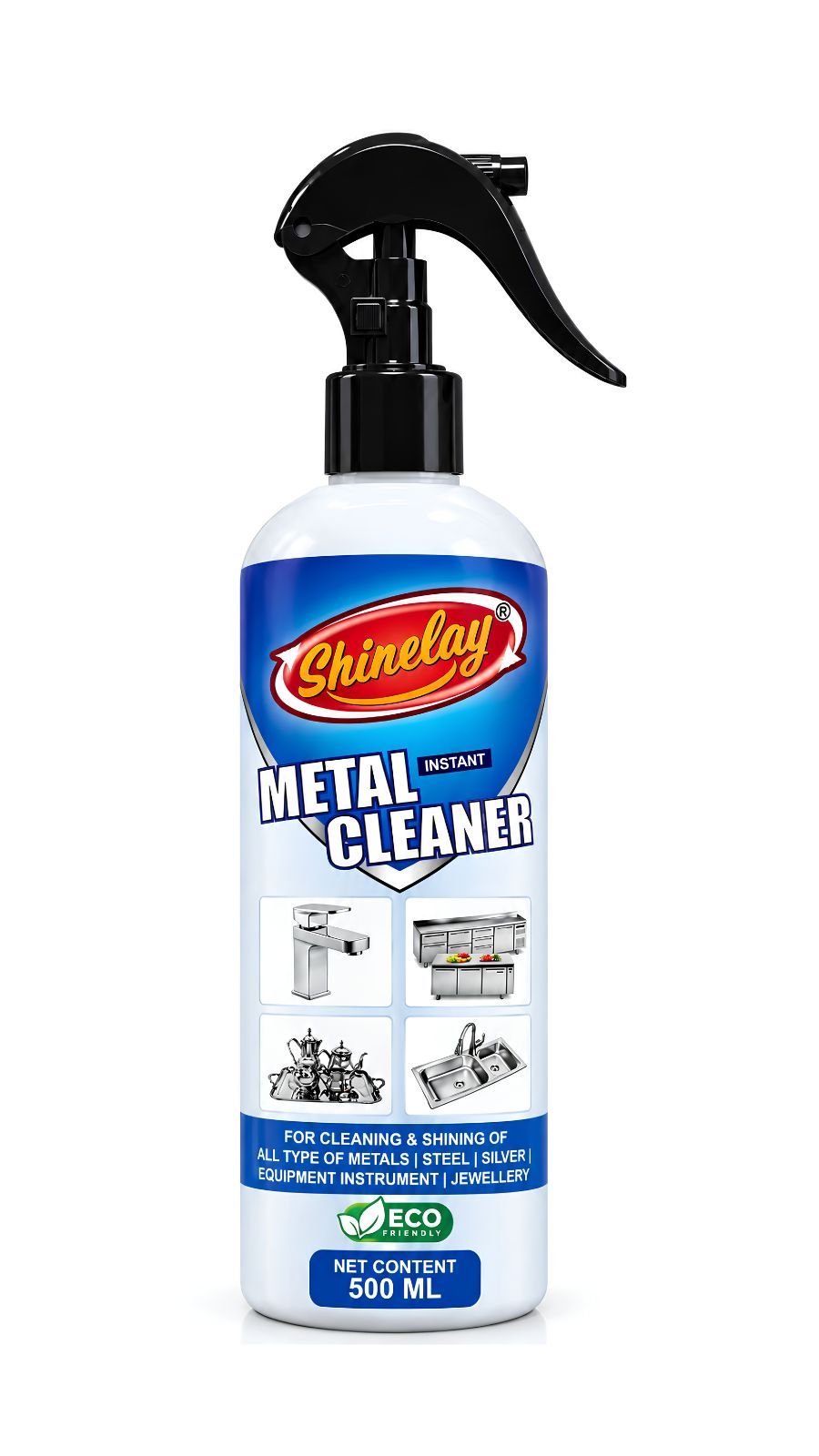 Shinelay Instant Metal Cleaner - for All Types of Metals, Steel, Silver - 500 ML