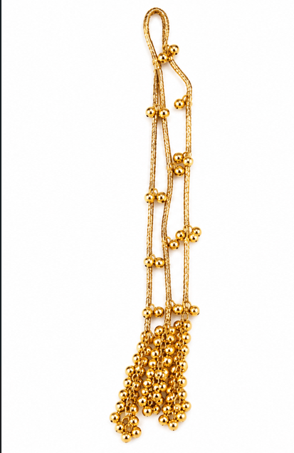 Kashmiri Ghungroo Parandi Gold Tone Traditional Hair Accessory with Bells