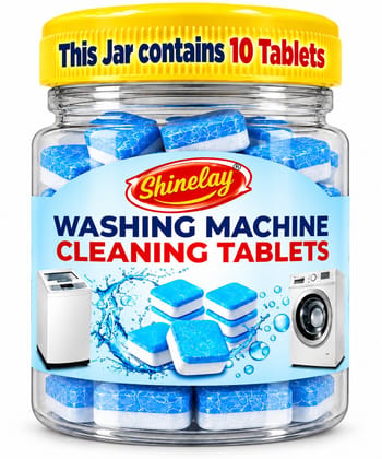 Washing Machine Cleaner & Descaler Tablets | 10 Tablets | Removes Tough Grime, Limescale & Soap Scum | Used for Top & Front Load | Pet Jar Pack of 1 Washing Machine Cleaner & Descaler Tablets | 10 Tablets | Removes Tough Grime, Limescale & Soap Scum | Used for Top & Front Load | Pet Jar Pack of 1