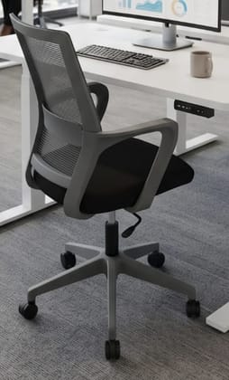 Ergonomic Mid-Back Mesh Office Chair with Black Seat