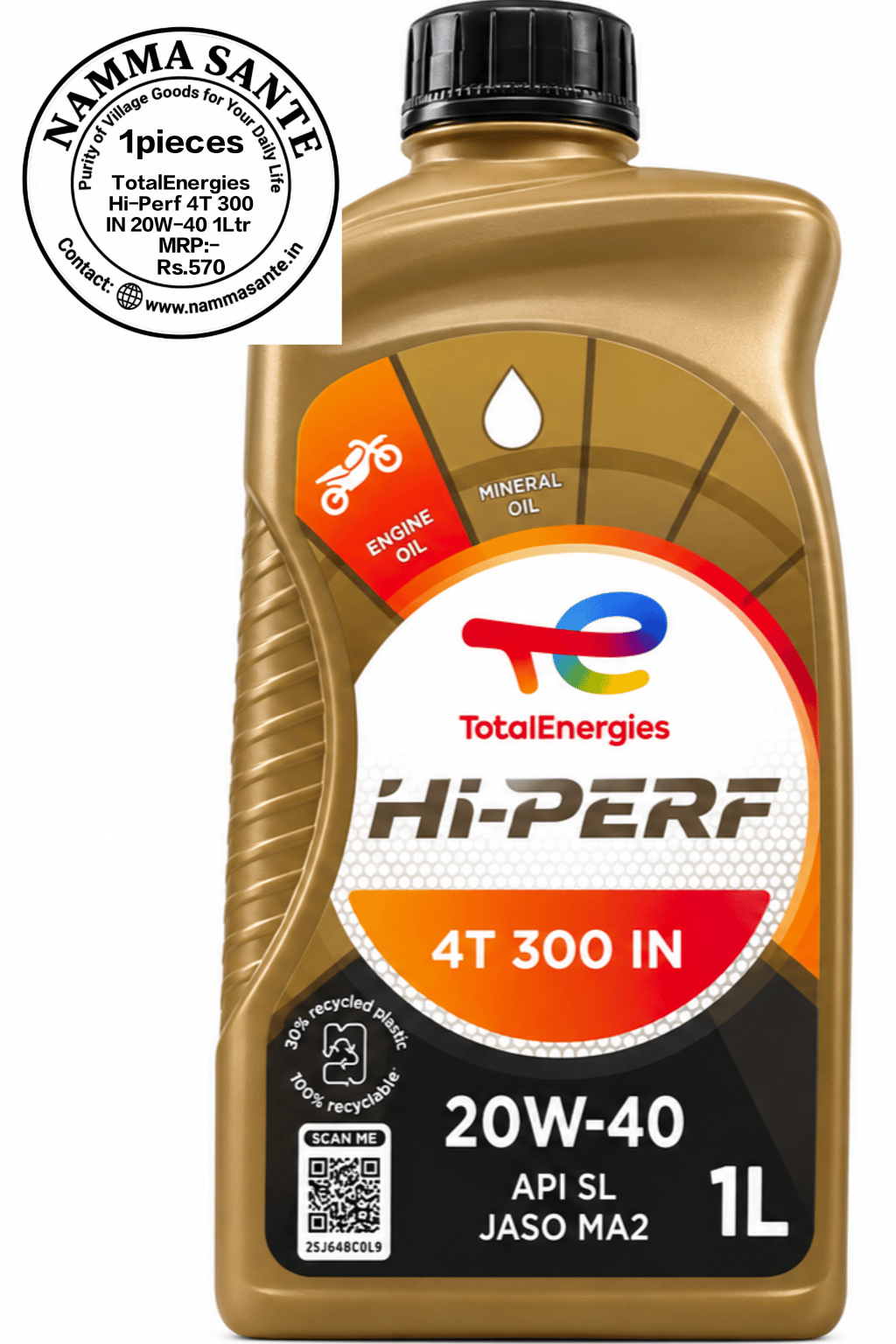 TotalEnergies Hi-Perf 4T 300 IN 20W-40 1Ltr