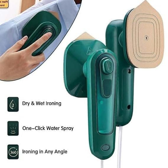 Portable Handheld Steam Iron with Water Spray – Green