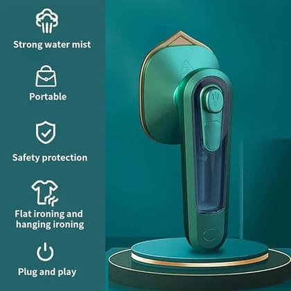 Portable Handheld Steam Iron with Water Spray – Green Portable Handheld Steam Iron with Water Spray – Green