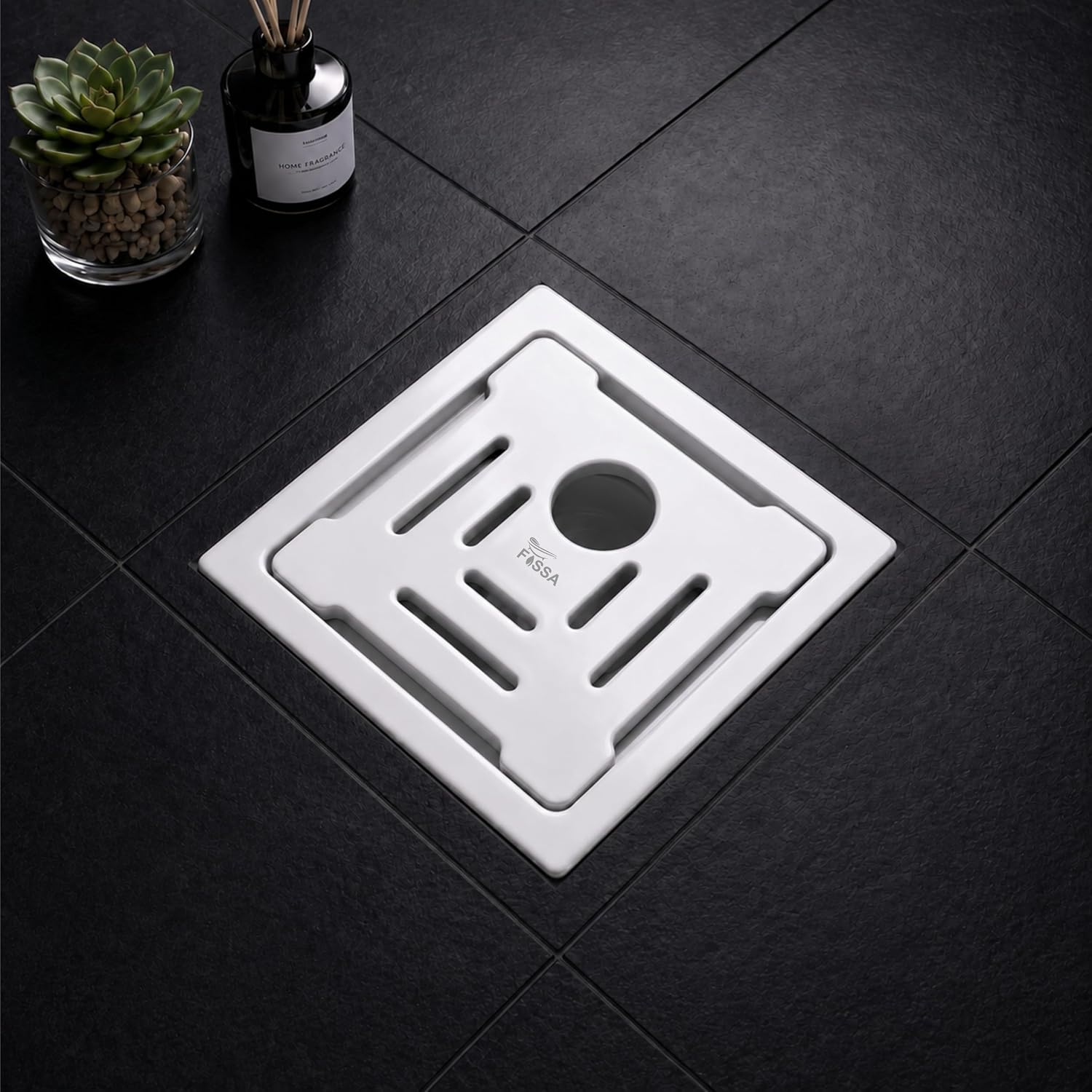 Areas 6x6 Inch Ceramic With  Melamine Floor Drain – White (RW-216)