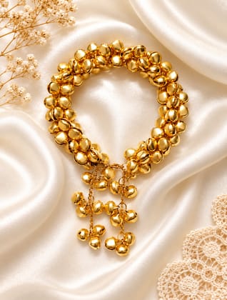 Gold-Tone Ghungroo Bell Bead Cluster Anklet Bracelet Gold-Tone Ghungroo Bell Bead Cluster Anklet Bracelet