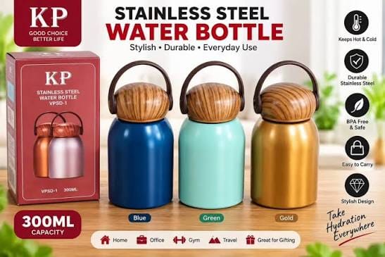 KP Mini Palm Cup 300ml Stainless Steel Vacuum Insulated Water Bottle, Dark Blue