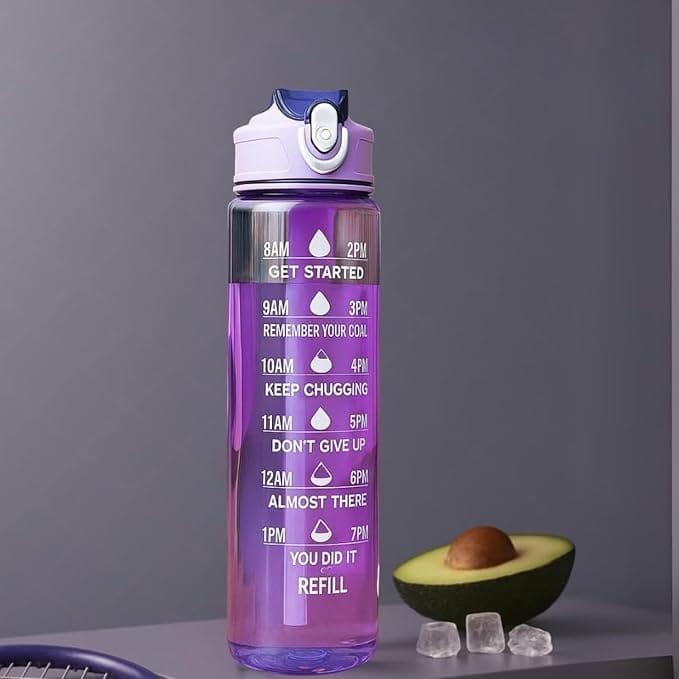 Transparent Motivational Water Bottle