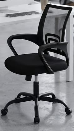 Ergonomic Mesh Back Office Chair with Fixed Armrests, Black