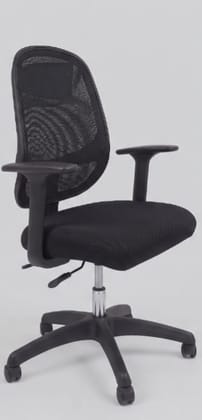 Ergonomic Mesh Mid-Back Office Chair, Adjustable Arms, Swivel Base, Black