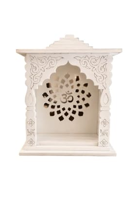 White Marble Finish Car Dashboard Mandir