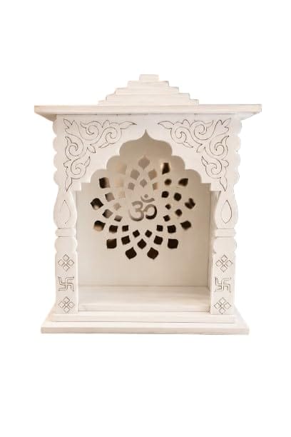 White Marble Finish Car Dashboard Mandir