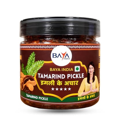 Baya India Sweet & Tangy Homemade Tamarind Pickle | Imli Ka Achar | Made with Natural Ingredients | No Artificial Colors | No Added Chemicals | Preservative-Free 