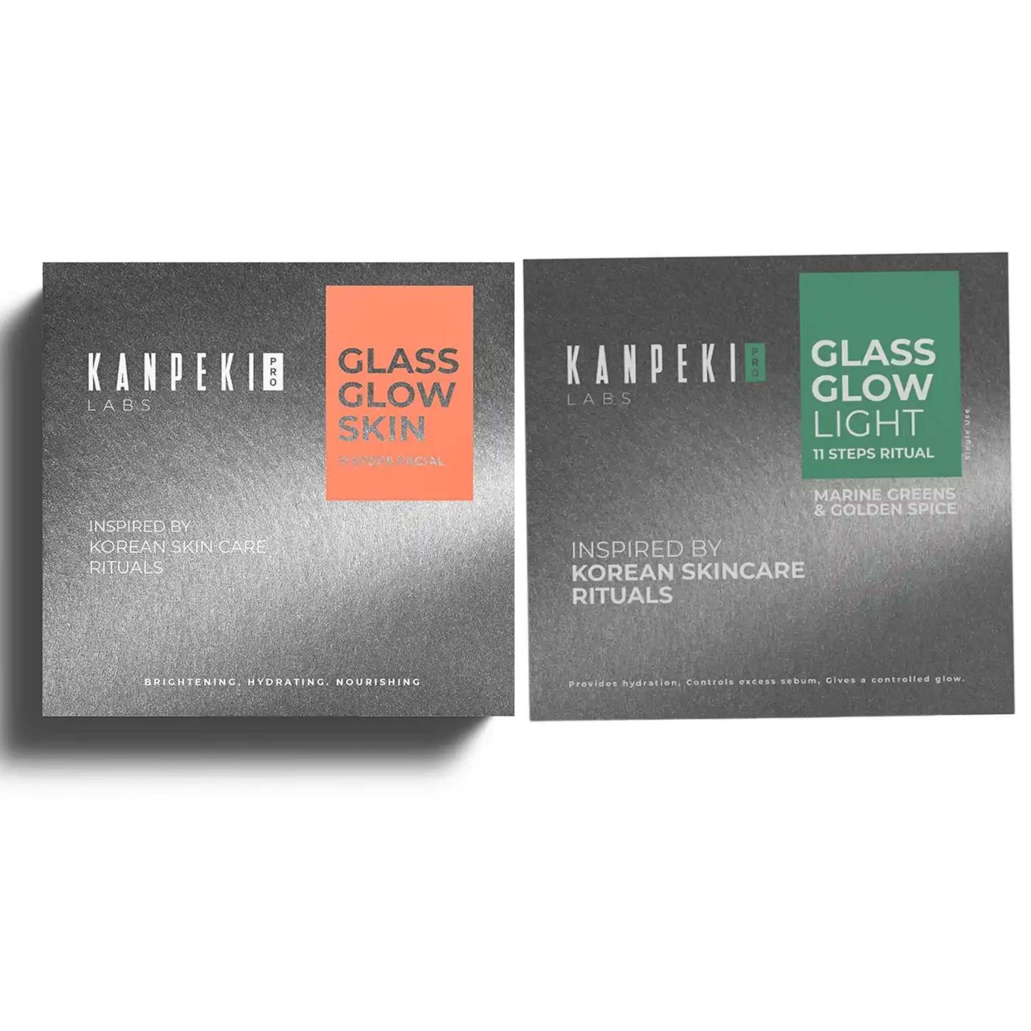 Kanpeki 11 steps Glass Glow Skin Korean Skincare Rituals Facial Kit -312gm + Kanpeki Korean Glass Glow Light 11-Step Facial Kit for Oily and Combination Skin 312gm (Pack of 2) 
