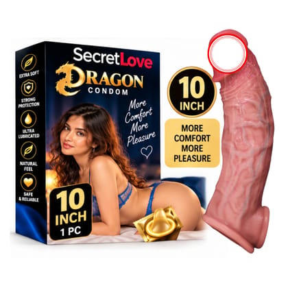 10 Inch Dragon Silicone Condom for Adults | Adult Intimate Wellness Product | Male Pleasure Accessory | Dragon Design Adult Product | Sexual Wellness & Personal Care | 1 Piece