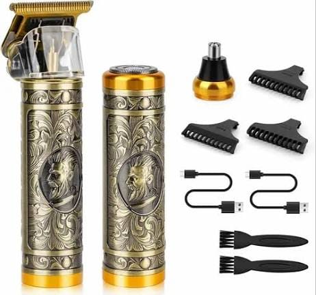 3-in-1 Men's Grooming Trimmer Kit with T-Blade, Foil Shaver and Nose Trimmer
