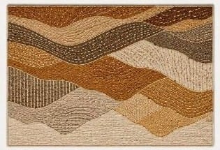 Abstract Wavy Earth Tone Textured Table Mat