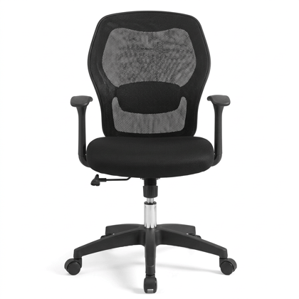 Black Ergonomic Mesh Back Office Desk Chair with Padded Seat