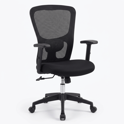 Black Ergonomic Mesh Office Chair with Armrests