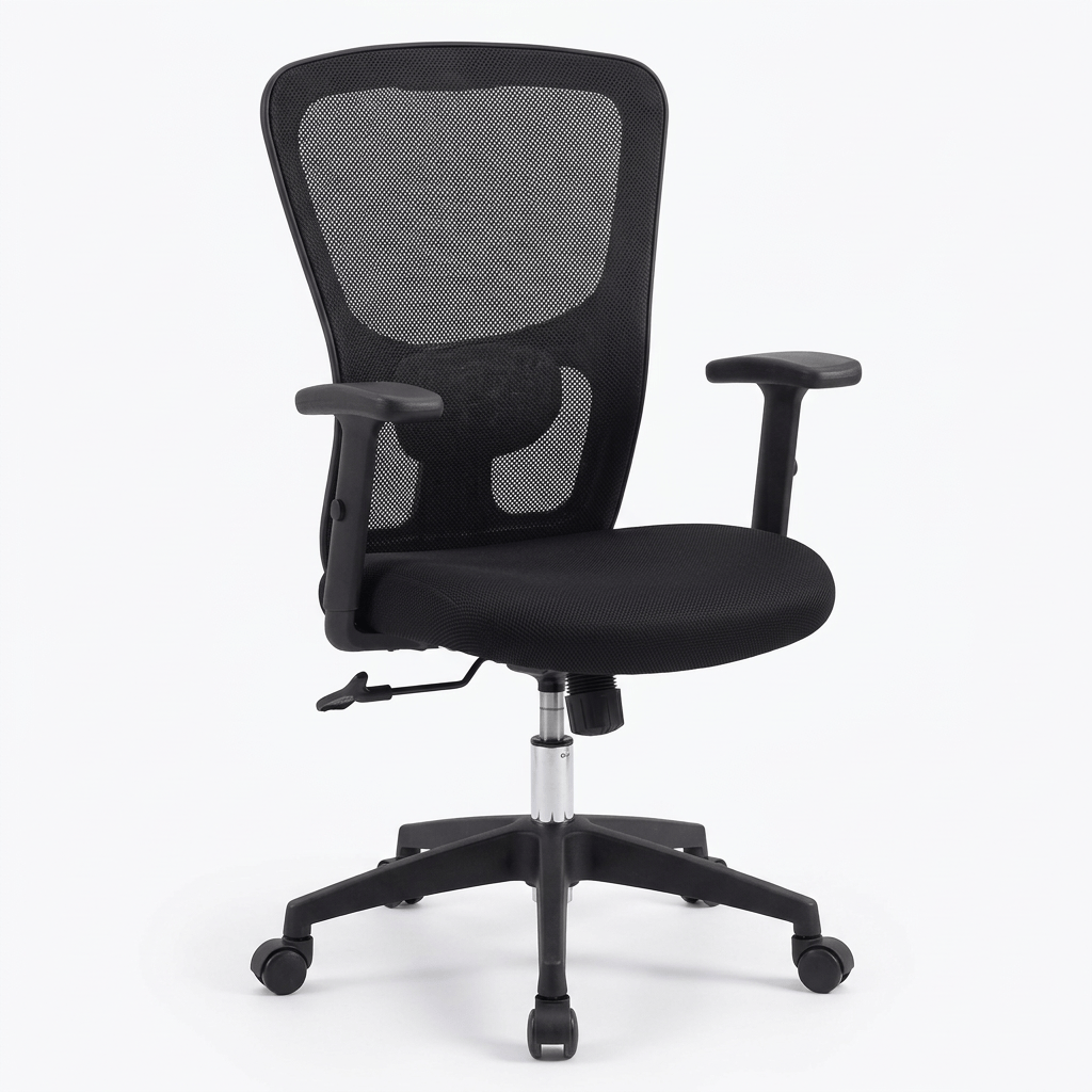 Black Ergonomic Mesh Office Chair with Armrests
