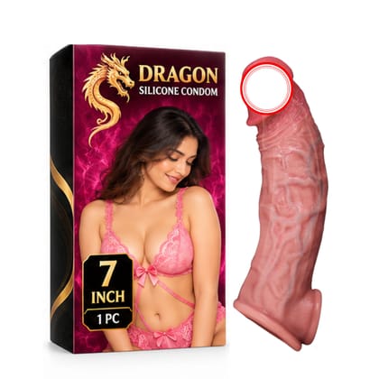 7 Inch Dragon Silicone Condom for Adults | Adult Intimate Wellness Product | Male Pleasure Accessory | Dragon Design Adult Product | Sexual Wellness Accessory | Personal Care Product | 1 Piece