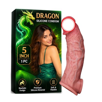 5 Inch Dragon Silicone Condom for Adults | Fantasy Dragon Textured Adult Intimate Toy | Male Pleasure and Personal Wellness Accessory | Novelty Sexual Wellness Product | Dragon Design Silicone Accessory | 1 Piece