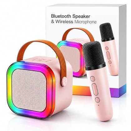 Portable Karaoke Speaker with Wireless Microphone and 5 Voice Changing Effects Portable Karaoke Speaker with Wireless Microphone and 5 Voice Changing Effects