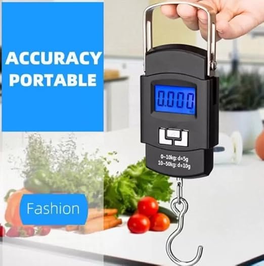 Portable Digital Luggage Hanging Scale with Backlight 50kg Capacity