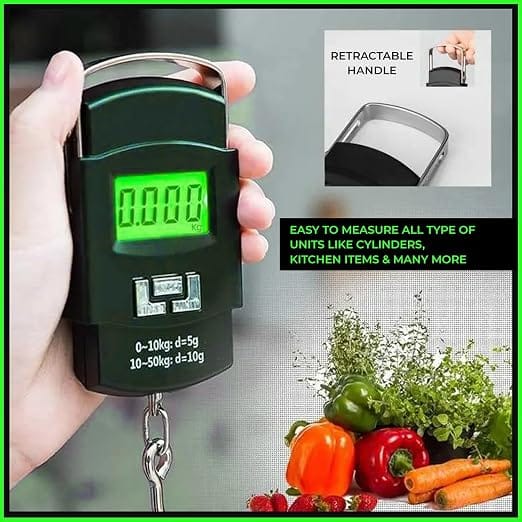 50kg Portable Digital Hanging Luggage Scale with Backlight