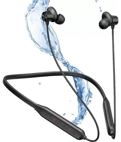 Bluetooth Neckband Headphones, Wireless, Built-in Mic, Deep Bass, Long Battery Life, Sweat-Resistant, for Calls and Music High Sound Qualaty Best Battery (Black) 