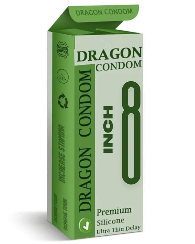 Dragon Fire Condom, 8 Inch, Silicon Based, 1 Pc Pack, Reusable